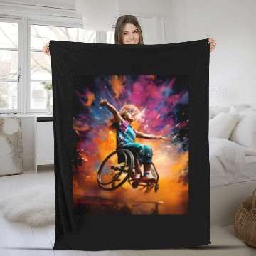 Discover Wheelchair Basketball Disabled Slam Dunks Fleece Blankets