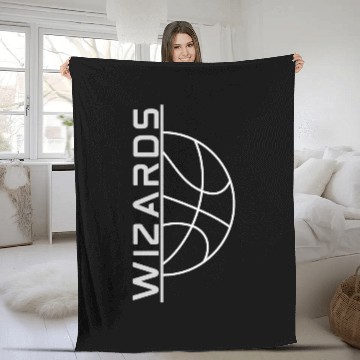 Discover Wizards Vertical Basketball Fleece Blankets