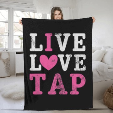 Discover Live Love Tap Dance Dancer Dancing Distressed Fleece Blankets