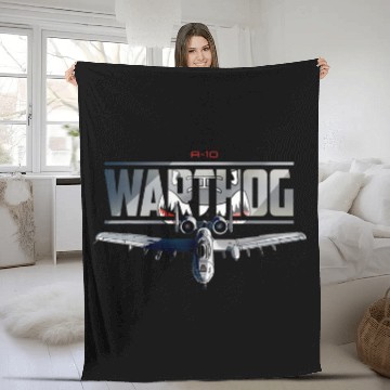 Discover American Military Airplane Warthog Pilot Zip Fleece Blankets