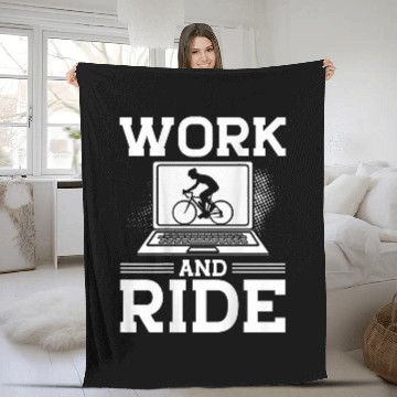 Discover Work And Ride Backprint Cycling Baseball Tees Fleece Blankets