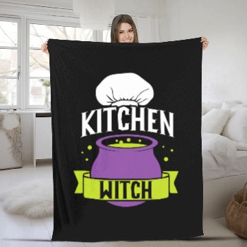 Discover Kitchen Witch 2Culinary Cuisine Cooking Kitchen Chef Fleece Blankets