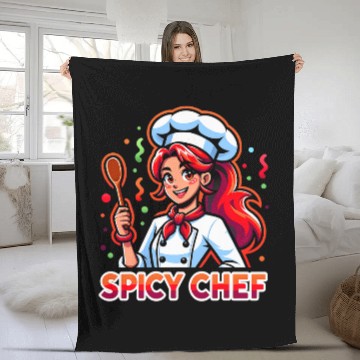 Discover Spicy Chef Redhead Funny Graphic Tees Fleece Blankets