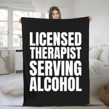 Discover Licensed Therapist Serving Alcohol Funny Bartender Baseball Tees Fleece Blankets