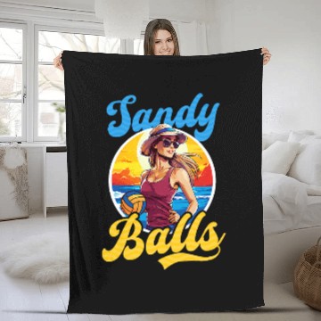 Discover Sandy Balls Design Beach Volleyball Fleece Blankets