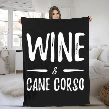 Discover Wines Cane Corso Dog Mom Funny Gift Idea Fleece Blankets