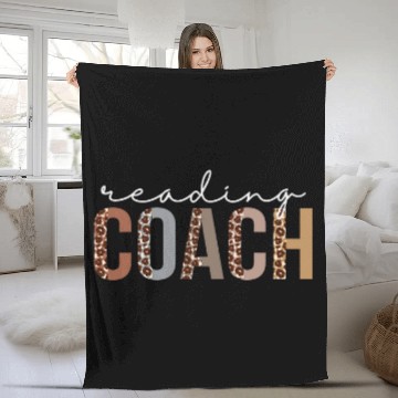 Discover Reading Coachs Leopard Appreciation Funny For Women For Work Fleece Blankets