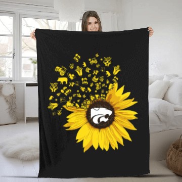 Discover Kansas State Wildcats Farmer Sunflower Farm Things Fleece Blankets