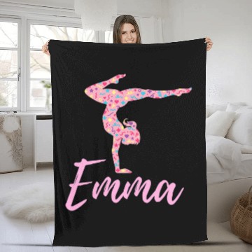 Discover Personalized Gymnastics Emma Name Gymnast Girls Baseball Tees Fleece Blankets