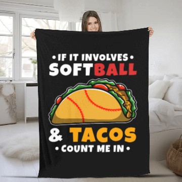 Discover Softball and Tacos 2 Fleece Blankets