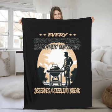 Discover Organizational Development Consultant Funny BBQ Chef Grill Fleece Blankets