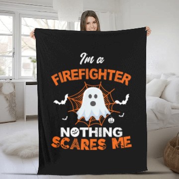 Discover Im a Firefighter nothing scares me 2funny Halloween Baseball Tees Fleece Blankets