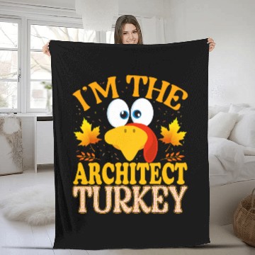 Discover Thanksgiving Im The Architect Turkey Matching Fleece Blankets