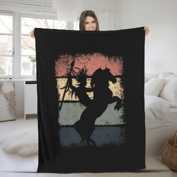 Discover Retro Horse Rider Indigenous Indian Native American Baseball Tees Fleece Blankets