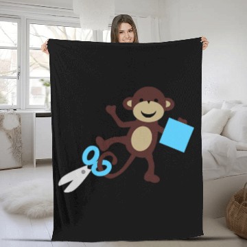 Discover Monkey going back to school 3 Fleece Blankets