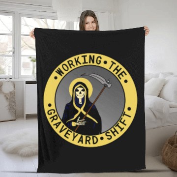 Discover Working The Graveyard Shift Grim Reaper Fleece Blankets