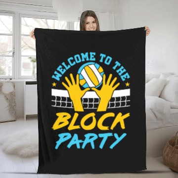 Discover Welcome to the Block Party Volleyball Fleece Blankets