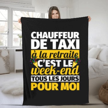 Discover Retirement taxi driver funny gift Fleece Blankets
