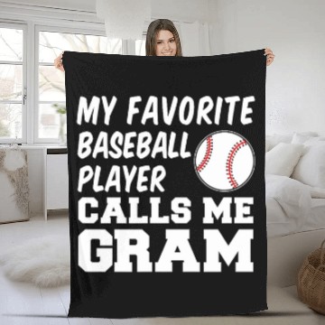 Discover My Favorite Baseball Player Calls Me Gram Fleece Blankets
