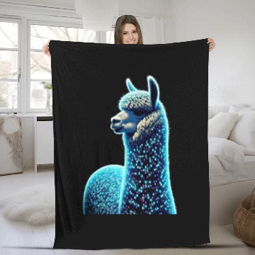 Discover Alpaca Funny Computer Binary Code Programmer Developer Geek Fleece Blankets