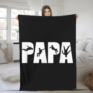 Discover Mens Skydive Parachuting Father Paraglider 2Funny Skydiving Dad Fleece Blankets