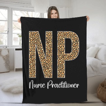 Discover NP nurses Practitioner Leopard nurses Practitioners Fleece Blankets