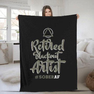 Discover Retired Blackout Artist SOBERAF Sobriety Alcoholism Fleece Blankets
