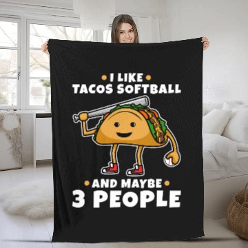 Discover Softball and Tacos 1 Baseball Tees Fleece Blankets