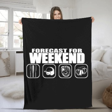 Discover Forecast for the weekend baseball and beer Zip Fleece Blankets