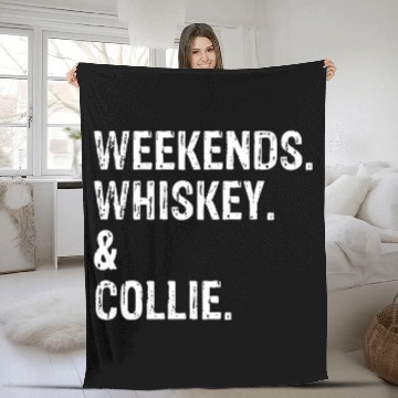 Discover Weekends Whiskey and Collie Border Collie Rough Collie Fleece Blankets