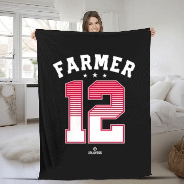 Discover Kyle Farmer 12 Minnesota MLBPA 21 Baseball Tees Fleece Blankets