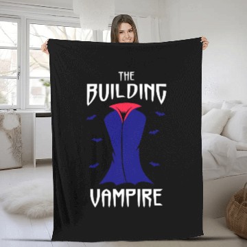 Discover The Building Vampire Halloween Construction Worker Fleece Blankets