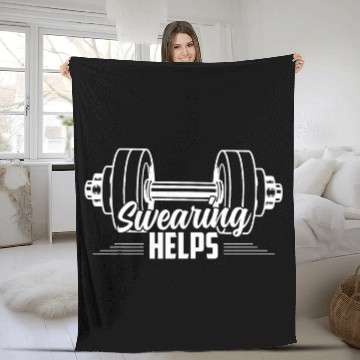 Discover Swearing Helps Weight Lifting Workout Training Fleece Blankets