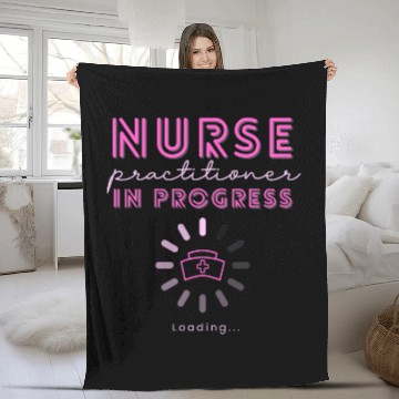 Discover NP nurses Practitioner In Progress Loading Nursing School Baseball Tees Fleece Blankets