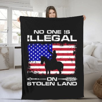 Discover No one is illegal on stolen Land Indigenous Immigrants 4 Fleece Blankets