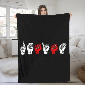 Discover Resist American Sign Language ASL Teacher Interpreter Fleece Blankets