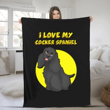 Discover I Love My Black Cocker Spaniel Zip Fleece Blankets