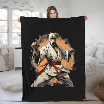 Discover MMA Great Dane Dog Karate Fleece Blankets