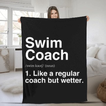 Discover Swim Coachs Funny Definition Swimming Instructor Trainer Fleece Blankets