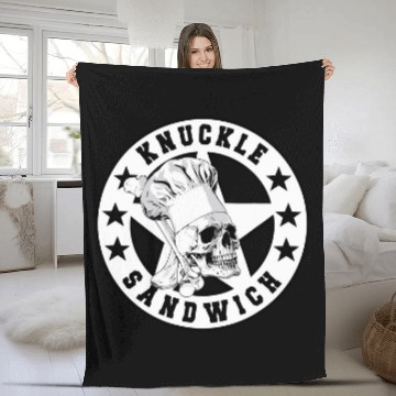 Discover Knuckle Sandwich Skull Chef Vector Fleece Blankets