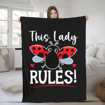 Discover This Lady Rules Insect Future Entomologist Ladybug 21 Fleece Blankets