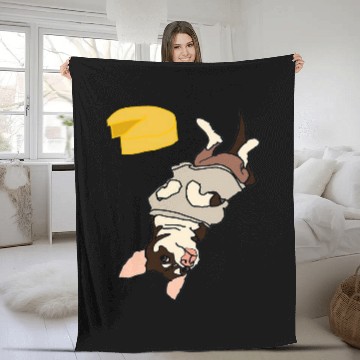 Discover Upside Down Doggo in Sweater with Cheese Zip Fleece Blankets