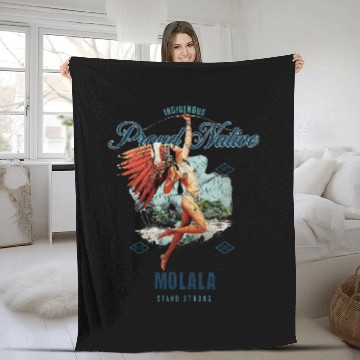 Discover Molala Indigenous Proud Native Art Deco Stand Strong Fleece Blankets