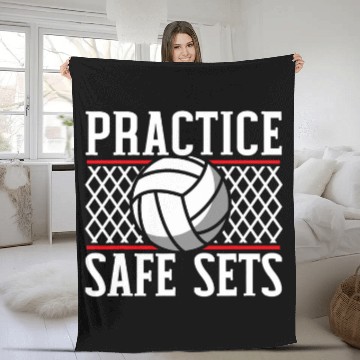 Discover Practice Safe Sets Volleyball Player Coachs Gameday Fleece Blankets