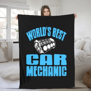 Discover Worlds bests Car Mechanic Retro Funny Mechanic Present Fleece Blankets