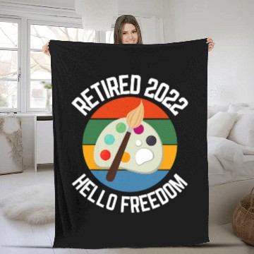 Discover Retired Painter Hello Freedom Artist 1 Fleece Blankets