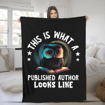 Discover Writer Owl Published Author Typewriter Novel Book Lover Fleece Blankets