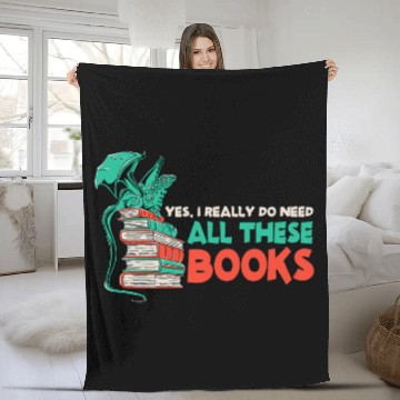 Discover Reading Dragon For Librarian Reader Bookworm Fleece Blankets