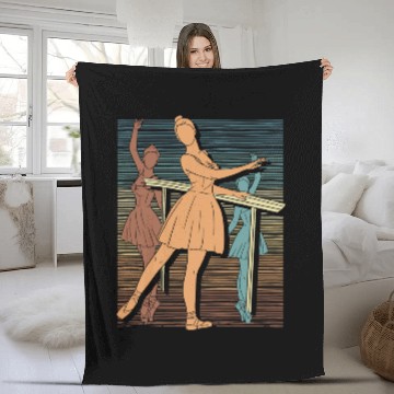 Discover Retro En Pointe Ballet Dancing Ballerina Ballet Fleece Blankets