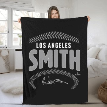 Discover Will Smith Los Angeles Baseball Name Number Front Back Fleece Blankets